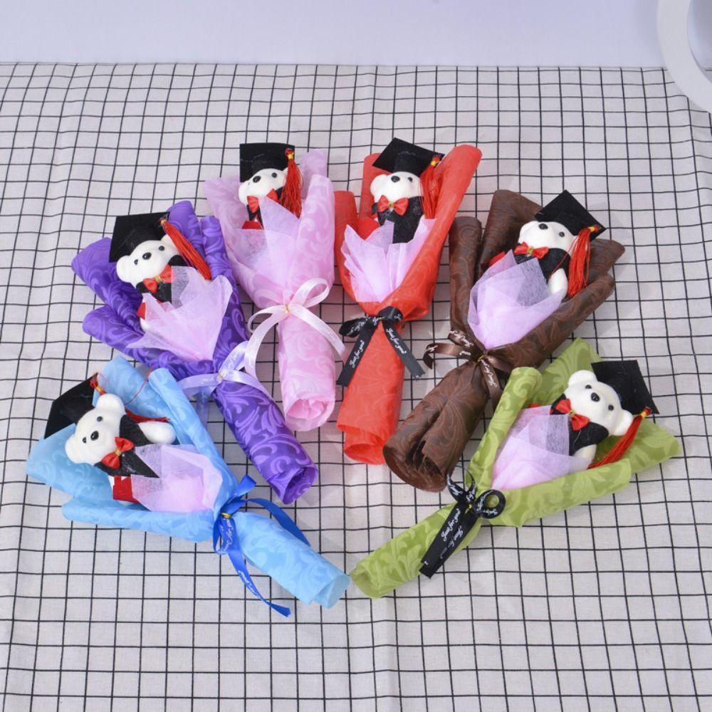 Plush Bear Bear Plush Bouquet Bouquet Decoration Doctoral Bear Toy  Graduation Season