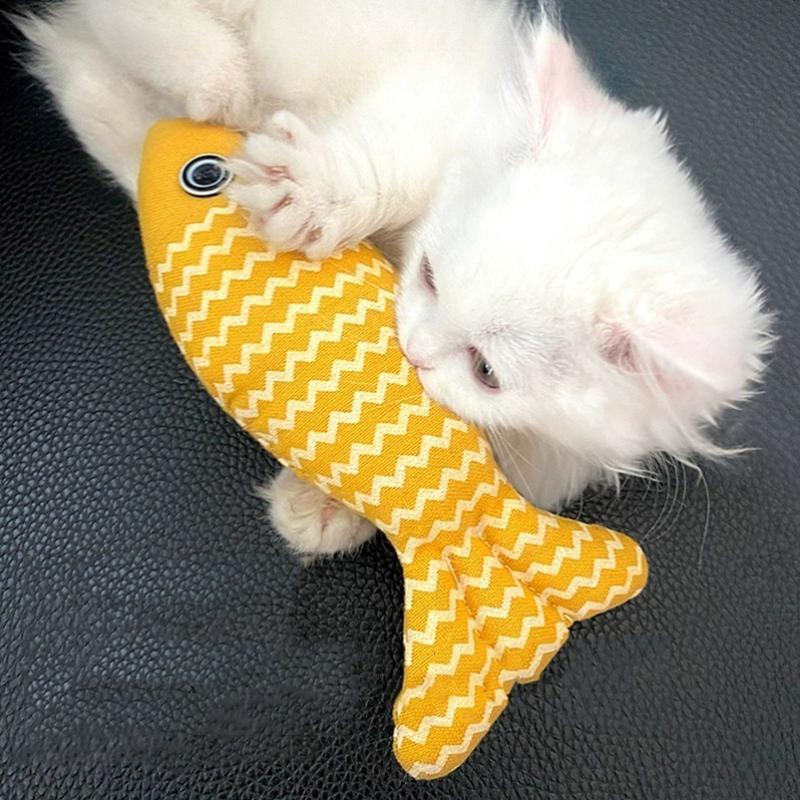 Catnip Teeth-Cleaning Grinding Toy-Self-Playing Boredom-Relief Simulation Fish-Bite-Resistant Cats Thumb Pillow Pet Accessories
