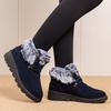 Плоские зимние сапоги женские 2025 осень-зима новые большие размеры плюс круглый носок на шнуровке бархатные утепленные сапоги
