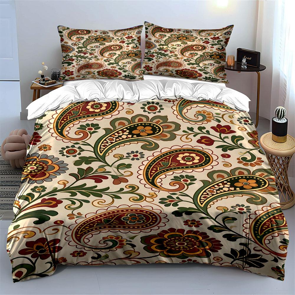 Paisley and floral motifs. Bedding sets Duvet cover sets Duvet covers Pillowcases(1 * Duvet Cover 2 * Pillowcases without duvet insert)