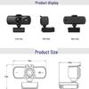 2K Ultra HD USB Webcam with Microphone for Online Classes & Live Streaming, Driver-Free, Noise Reduction, Rotating Autofocus