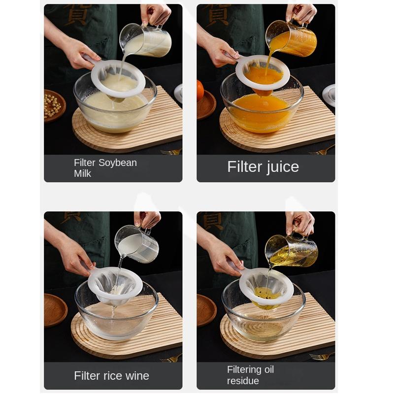 Фильтр тонкой очистки из нейлона 100/200/400 ячеек, сетка, сито, ложка, сито, соевое молоко, сок, кофе, чай, фильтр для кухни, дуршлаг