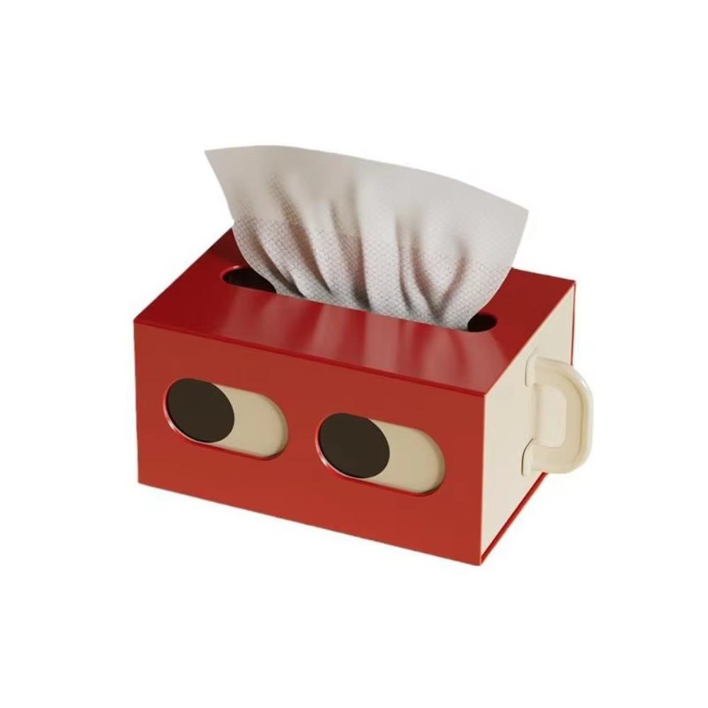 Funny Expression Cartoon Tissue Box Rectangle Shape Desktop Tissue Case Bathroom