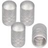 Negus Valve Cap Car Aluminum Alloy Set of 4 Round Silver