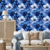 Ink blue, azure, navy blue and white wallpaper for living room and bedroom 50x1000