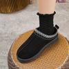 Women's Wool Slippers Warm Platform Wool Low-top Snow Boots Slippers Women's Outdoor Anti-Slip Boots Shoes for Women