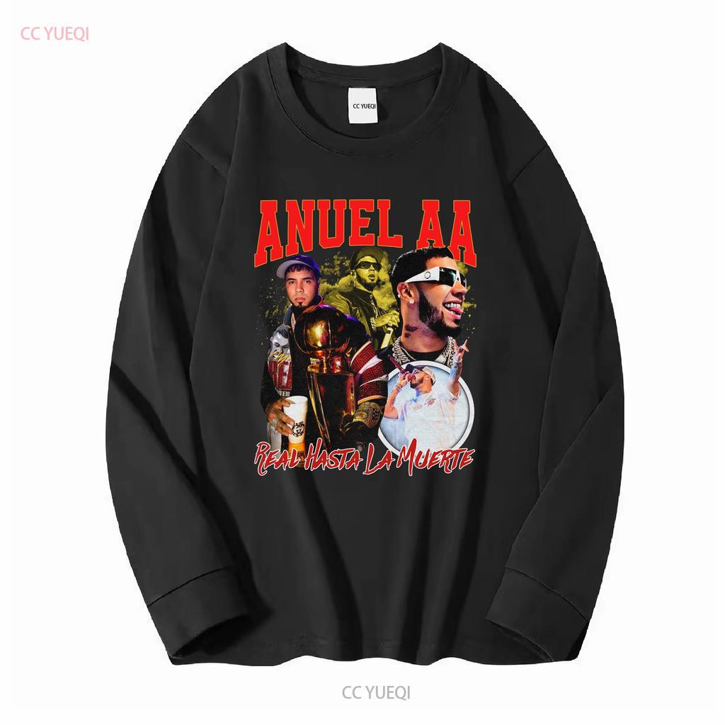 Anuel AA Retro Vintage For Fan Black Size S 5XL T Shirt HE735 vintage Washed designer clothes Stylish Casual Stretched homme
