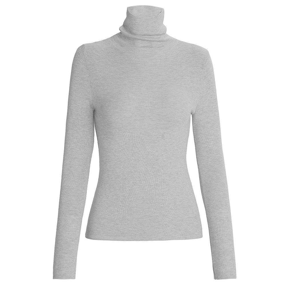 Женский вязаный свитер Zhili весна 2025 года, многоцветный, облегающий, с высоким воротником и длинными рукавами