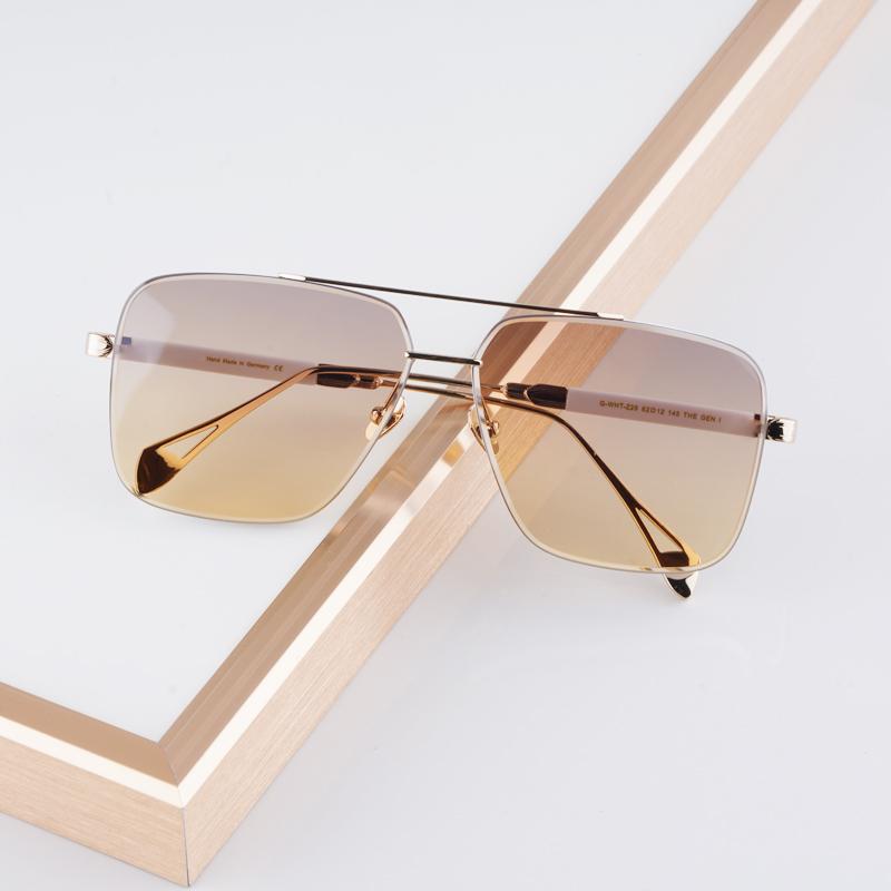 Солнцезащитные очки Z26 Champagne Gold Designer для мужчин и женщин, сплав, большие квадратные градиентные, антибликовые, UV400, модные гафас THE GEN I