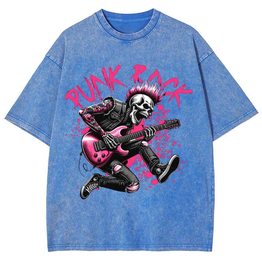 Футболка женская хлопковая с принтом черепа в стиле панк, свободная, унисекс, с коротким рукавом, винтажная, уличная, летняя