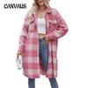 Autumn and Winter Women's Coat Elegant Long Coat Mohair Plaid Coat
