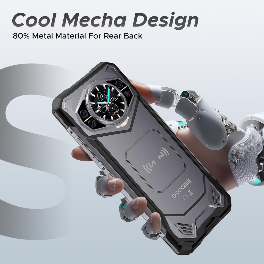 Doogee Защищенный смартфон S200 5G, 32 ГБ + 256 ГБ / 2 ТБ, 10100 мАч / 33 Вт, 1,32-дюймовый AMOLED-дисплей на задней панели, 6,72” FHD+/120 Гц, 100 МП + 20 МП
