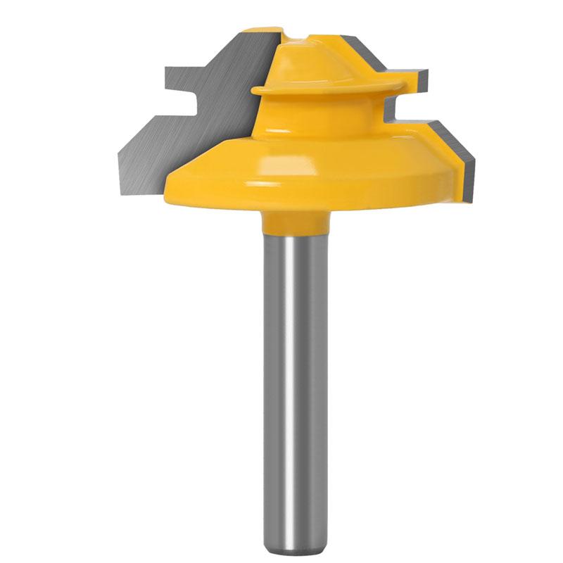 1-3 шт. 45 градусов замок фрезерный станок 1/4 дюйма 6 мм хвостовик деревообрабатывающий шип фреза инструмент сверление фрезерный станок для сплава карбида древесины
