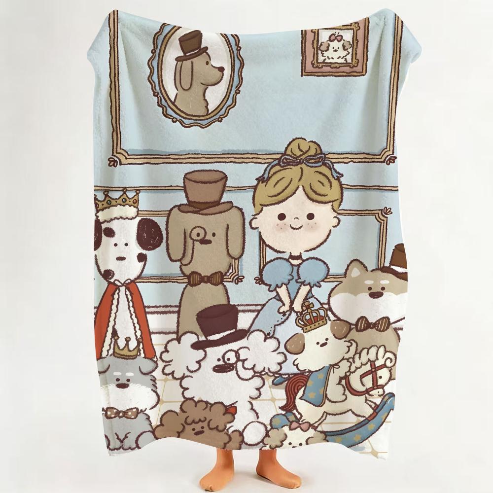 Illustrator miiiiichan Throw Flannel Throw Blanket Suitable for Sofa Living Room Bedroom