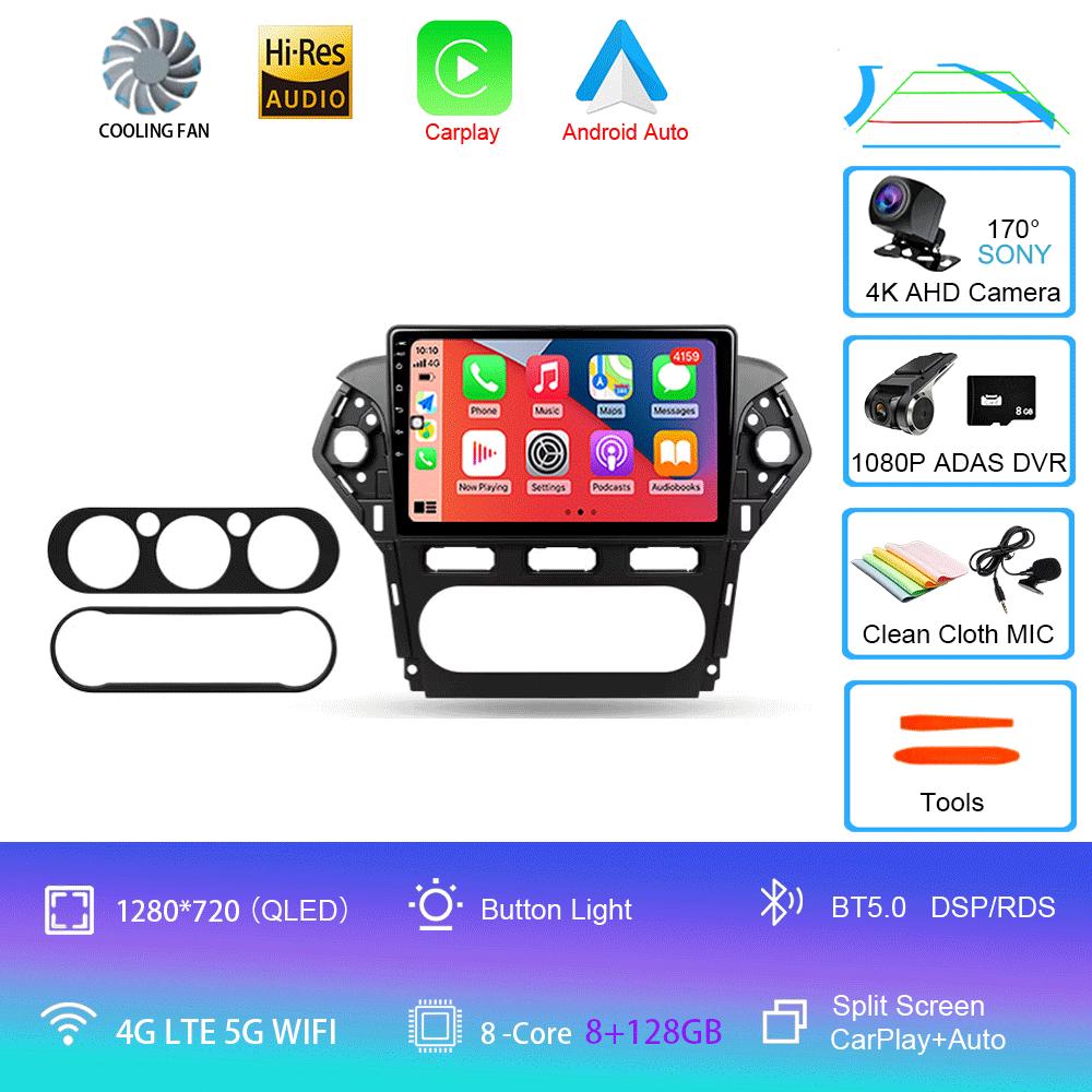 Автомагнитола Android 14 Carplay Auto 2K Экран Мультимедийный плеер Для Ford Mondeo 4 2011 - 2013 Автомагнитола GPS Стерео 2din Головное устройство