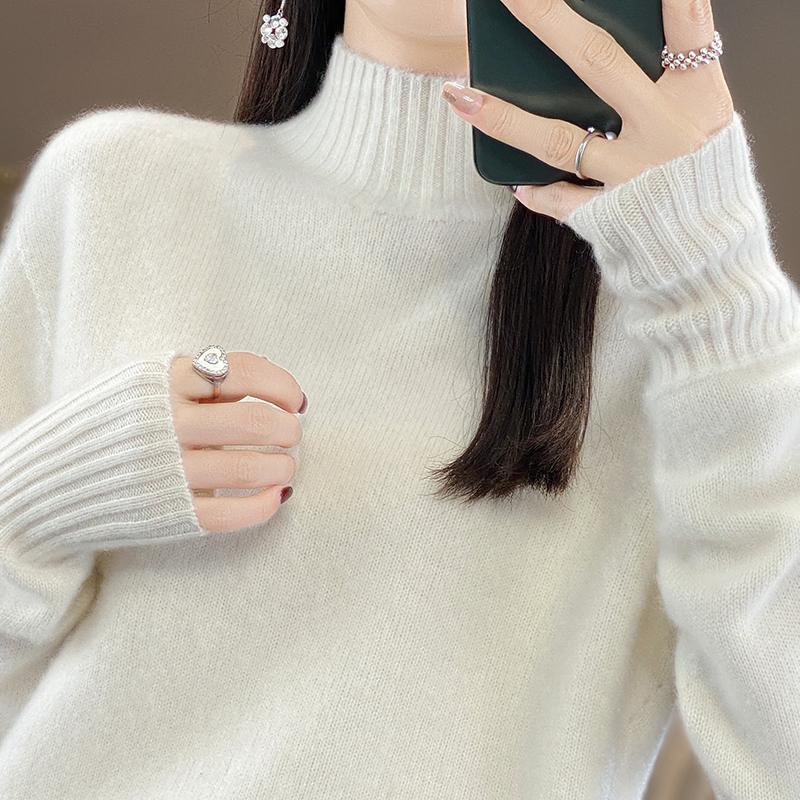 Женский кашемировый свитер Qinghe cashmere 30% кашемир 70% шерсть Женский осенне-зимний кашемировый свитер мягкий и теплый