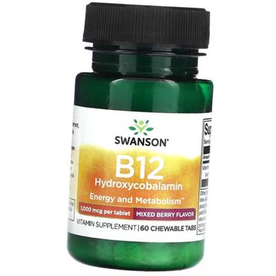 Витамин В12 Гидроксикобаламин, B12 Hydroxycobalamin 1000, 60таб Ягодный микс (36280140)