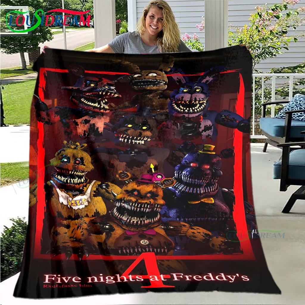 Горячие Персонажи Ужасов Узор Фланелевый Тонкий Плед Портативный Домашний Дорожный Офисный Плед для Игр во Время Обеденного Перерыва Подарок на День Рождения