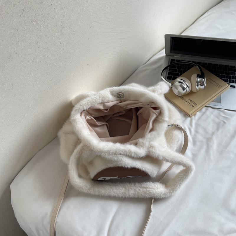 Plush Large Capacity Tote Bag Women's Shoulder Bag Commuter Underarm Bag