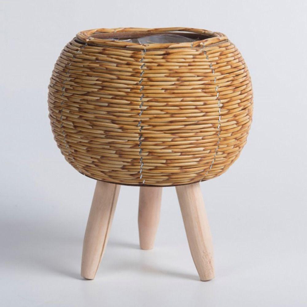 Rattan Woven Flower Pot With Removable Legs Wove Plant Stand High Quality Flower Planters