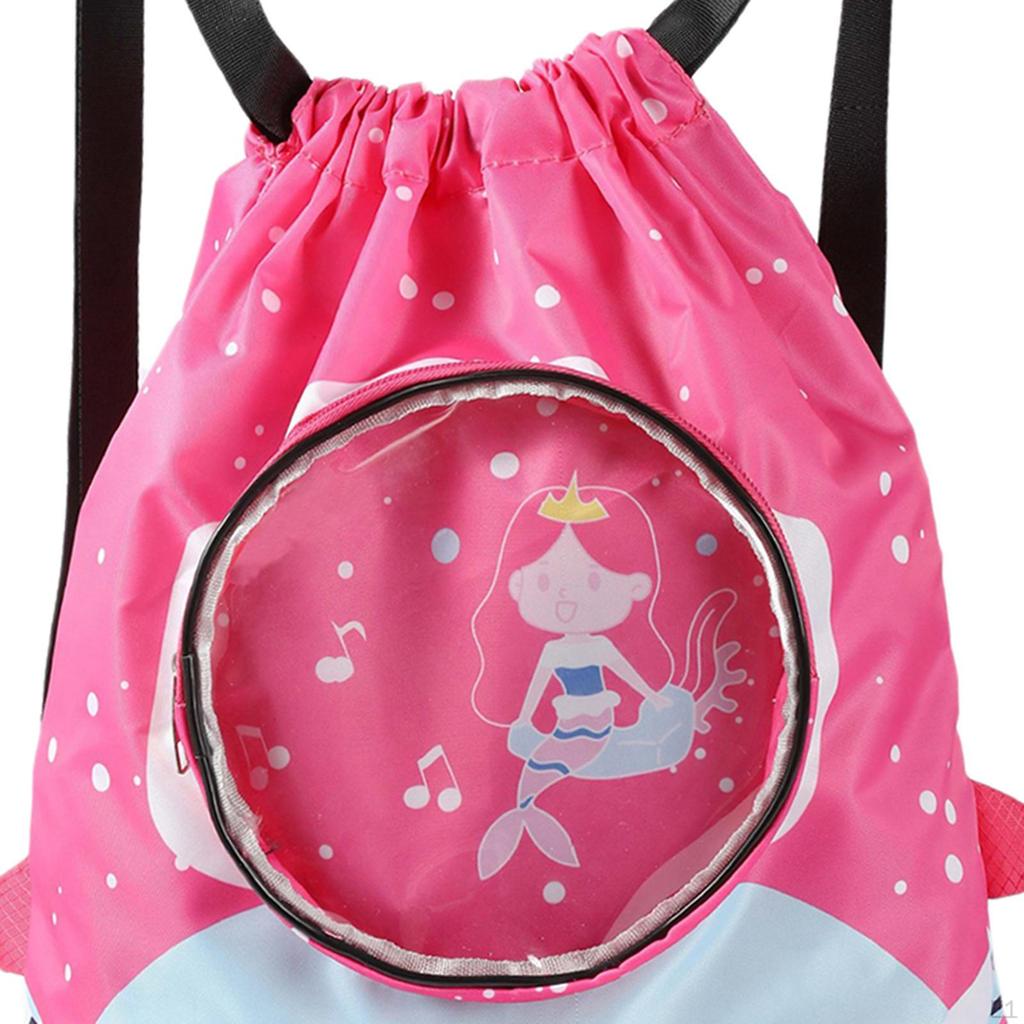 Детская сумка для плавания, рюкзак на шнурке для детей, сумка с мультяшным рисунком, легкая сухая сепарация