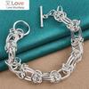 925 Sterling Silver Full Circle Ring Design Chain Bracelet For Man Women Fashion Party Wedding Engagement Jewelry