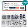 175PCS M3 M4 M5 M6 M8 M10 Hex Nuts Stainless Steel Metric Nuts Mechanical Repair