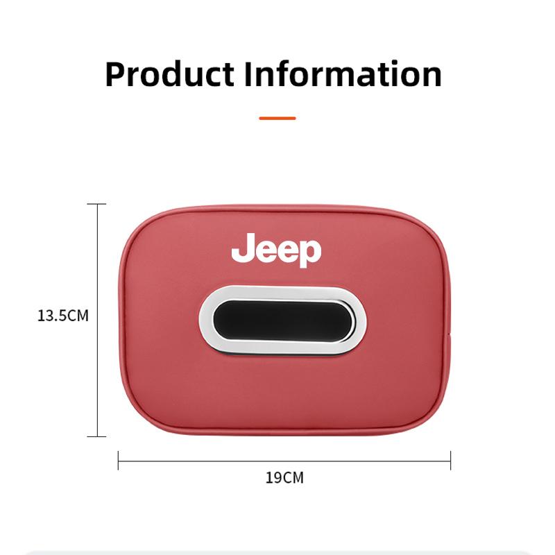Leather Car Tissue Box Hanging Vehicle Storage Bag For Jeep Wrangler JL Renegade Grand Compass Gladiator Cherokee Patriot Willys AJQ1