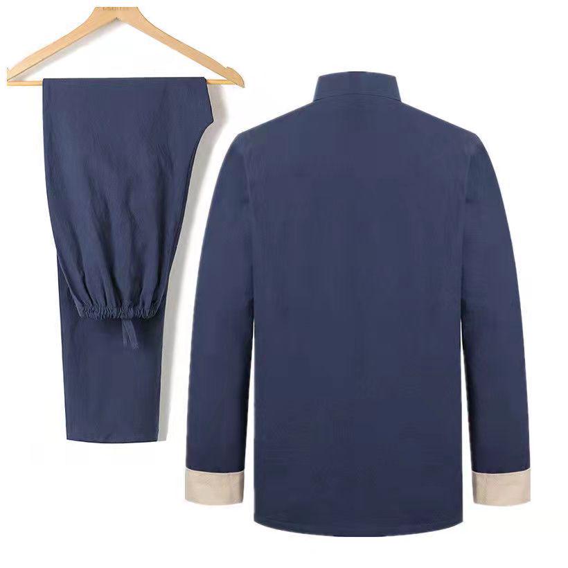 Мужской костюм тан: Ретро куртка Чжуншань, ханьфу в китайском стиле для людей среднего и пожилого возраста, для ношения весной/осенью.