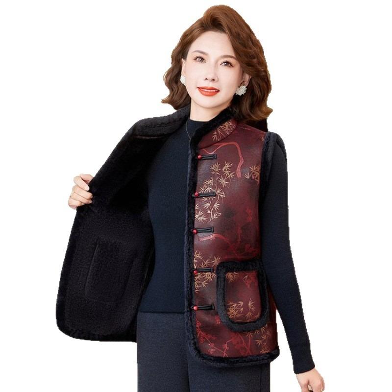Medium and Old Winter Clothing Velvet Thickened Vest Jacket Medium Women's Clothing Winter Fashion Thermal Vest