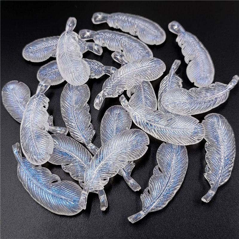 Материалы Прозрачные DIY аксессуары 10 шт. Творческий светлый цветной серии перьев кулон изготовление ювелирных изделий ожерелье серьги светящиеся бусины ручной работы