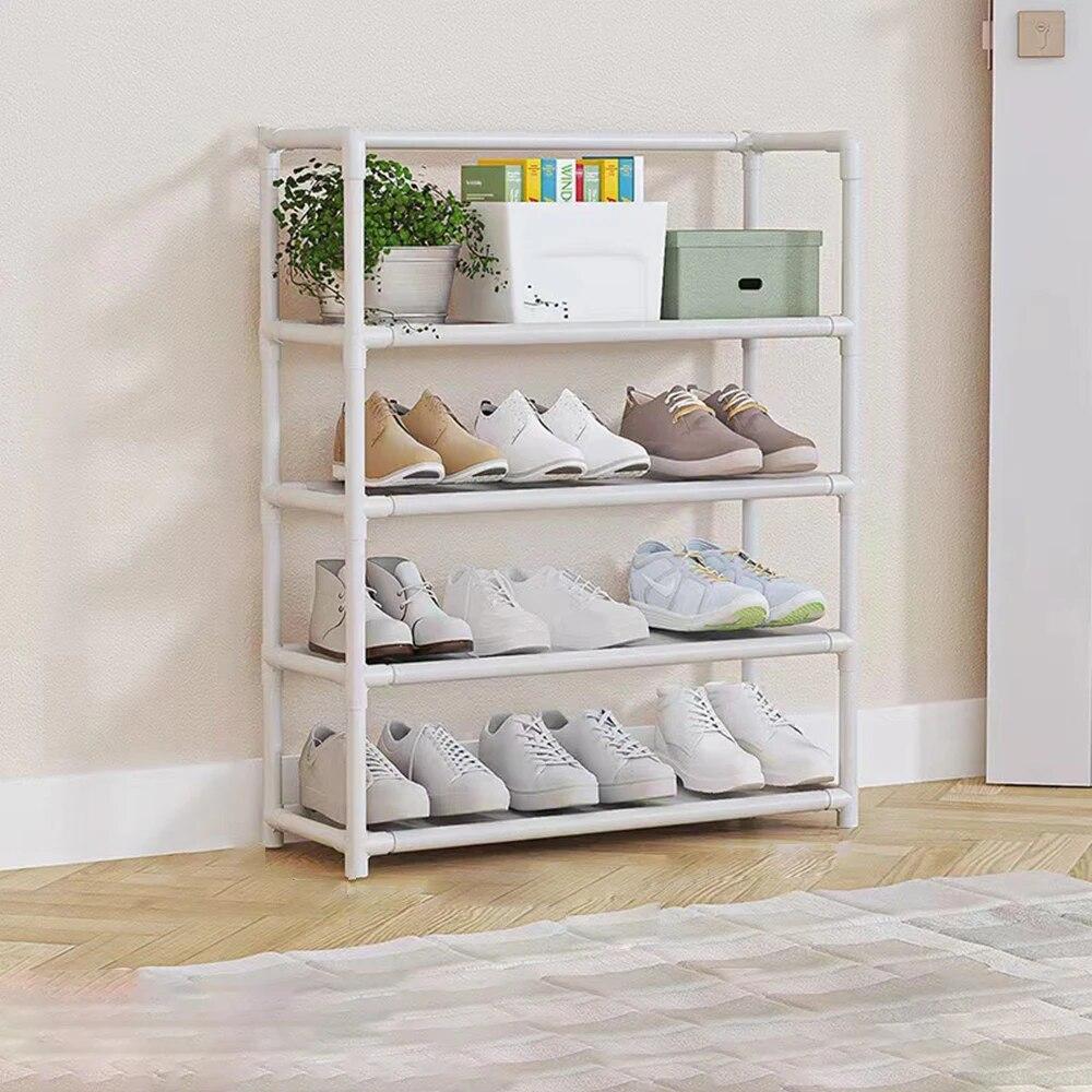 Five Layer Shoe Rack Large Capacity Simple Multi-Layer Armrest Shoe Rack Simple Dust-Proof Shoe Rack Storage Rack Dormitory Shoe
