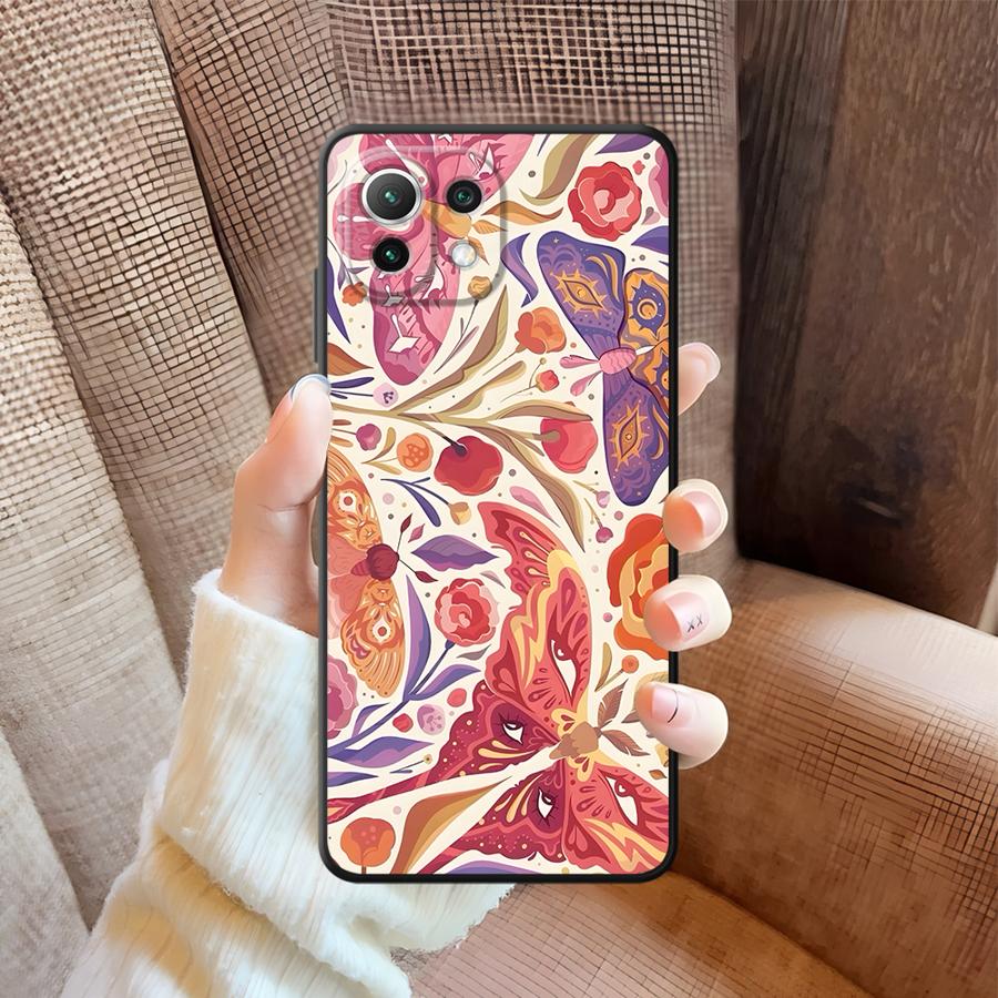 Cartoon Flower Butterfly Funda Phone Cover Case for Xiaomi Mi 12X 12 13 Lite 10T 11 14 12T Pro 11T
