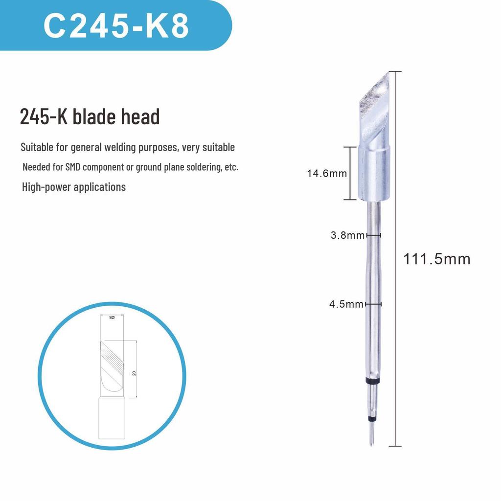 Высококачественный наконечник для паяльника из чистой меди C245K со встроенным нагревательным элементом