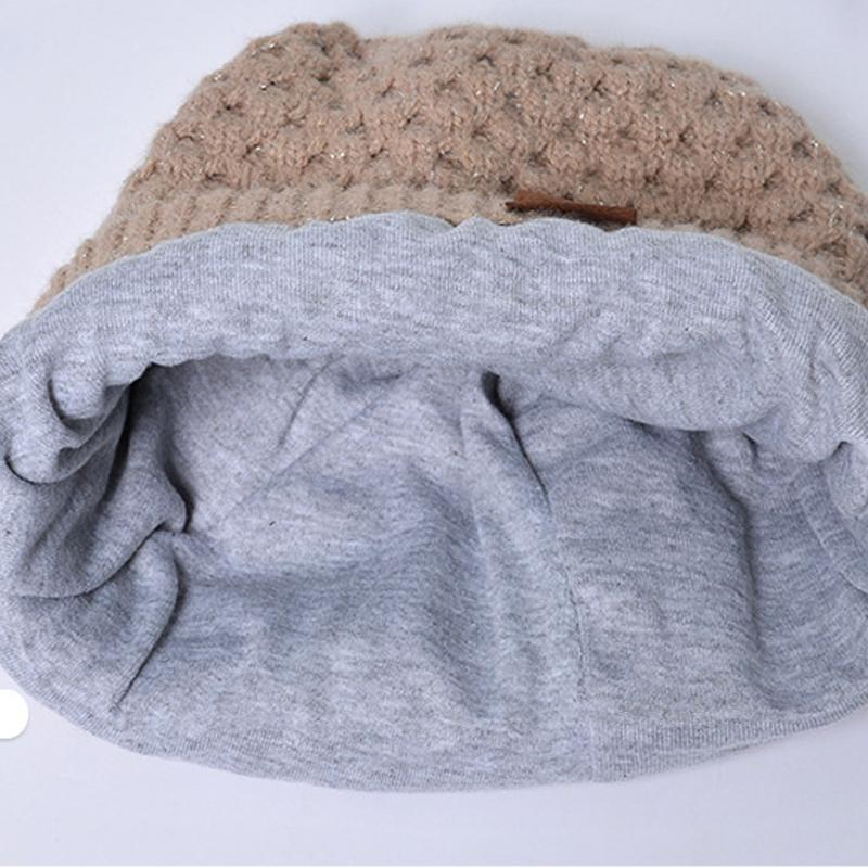 Осень-зима теплая защитная шапка для ушей женская вязаная шапка с отверстием из шерстяной шапки с рукавами Skullies шапочки