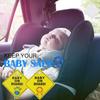 2 Stickers On Baby Strollers Warning Signs For Cars With Suction Cups Warning Signs Visible At Window Heights Cute Lion And Giraffe Patterns