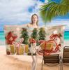 Merry Christmas Snowman Background Cute Single sided Printed Beach Towel Home Decoration Bath Towel 75x150cm Bathroom