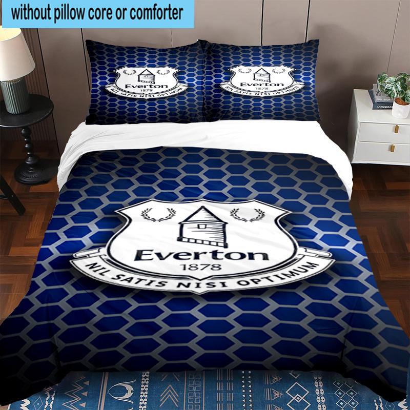 3pcs Fc Crest Design Printed Bedding Set Duvet Cover Closure Includes 1 Duvet Cover & 2 Pillowcases Bedding Sets Home Decor Gifts
