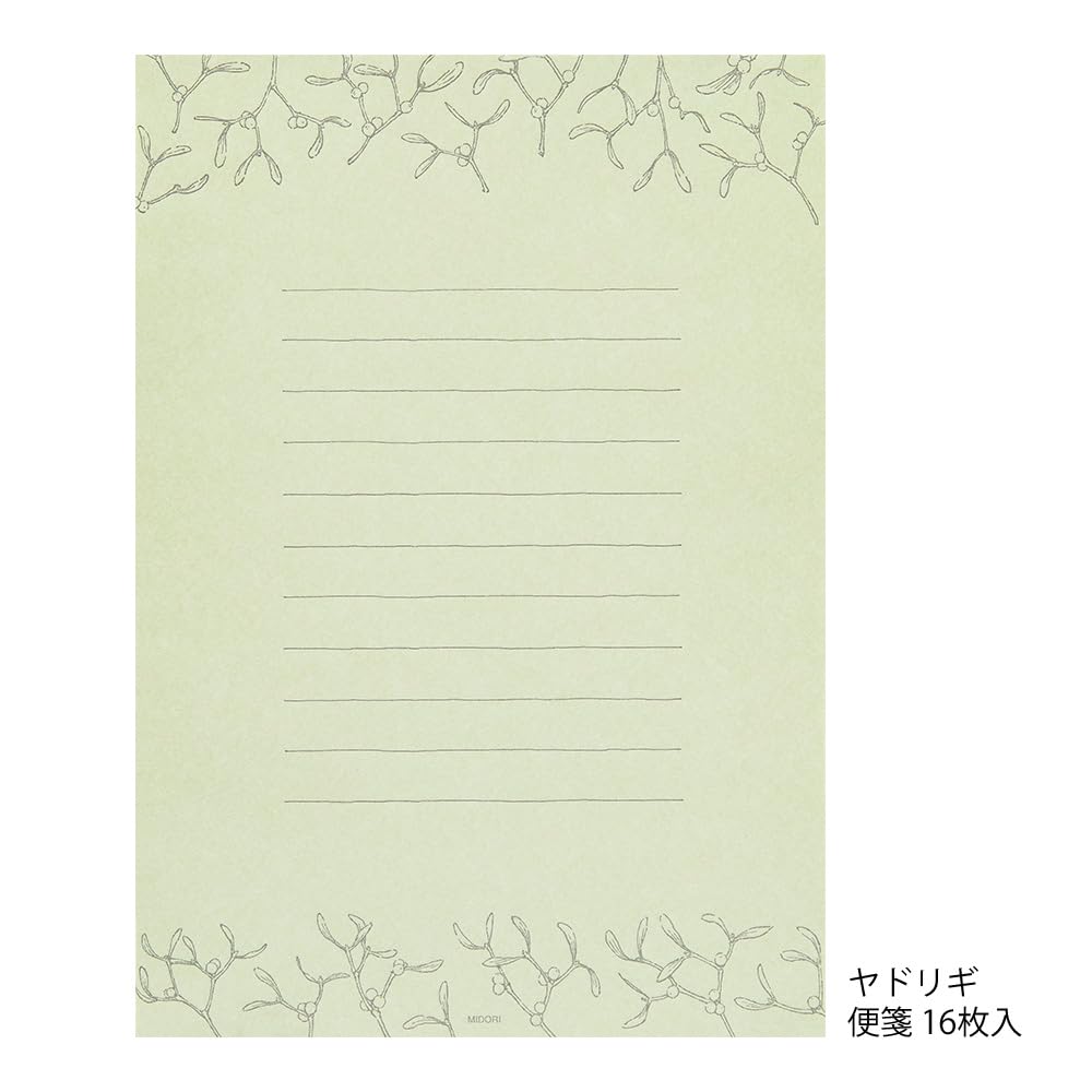 Midori Letter Set Flower Colored Japanese Paper Green 86316006
