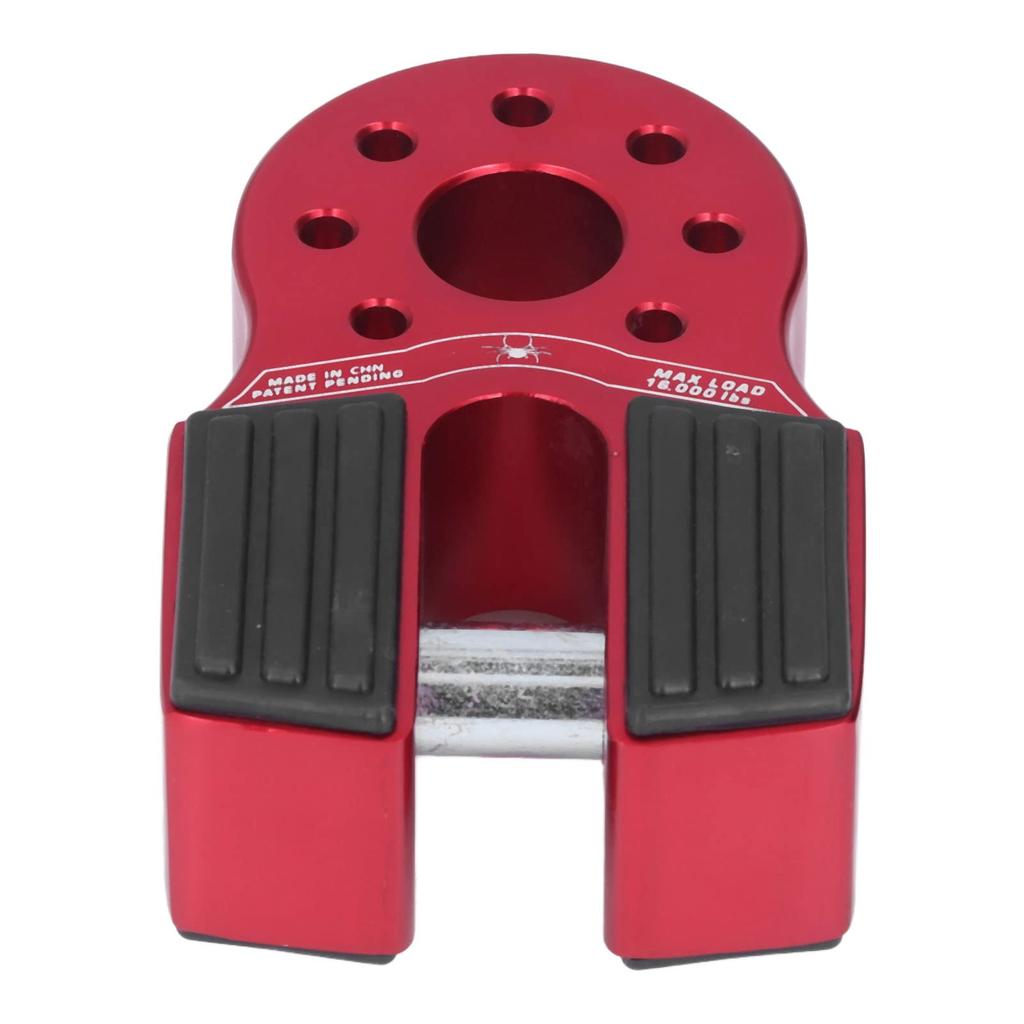 Крепление для плоской скобы лебедки, крепление для крюка лебедки, нагрузка 16000 фунтов, с резиновыми боковыми защитами, универсальный алюминиевый сплав для внедорожников, пикапов, внедорожников и т. д. (красный)