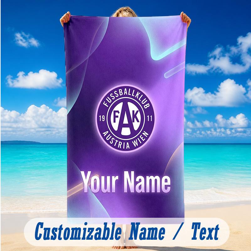 Beach Towel Custom Name Text, Quick Dry Large Towel For Beach HomeAustria Wien FC