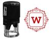 Printtoo Square Swirl Border W Alphabet Monogram Initial Office Stationery Self Inking R-40 Rubber