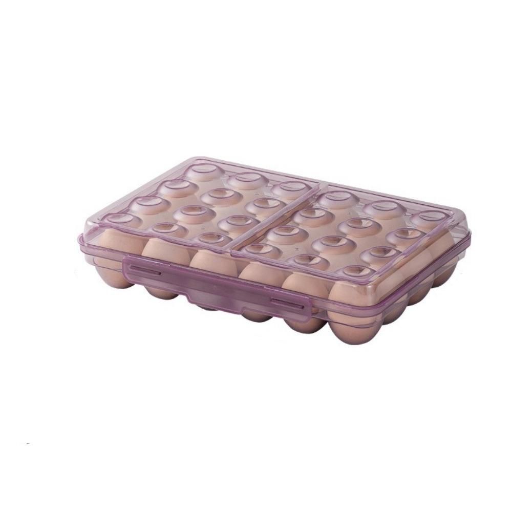 Plastic Egg Storage Box 6/15/24 Grids Space Saving Refrigerator Egg Organizer with Lid Anti-collision Egg Protector for Kitchen
