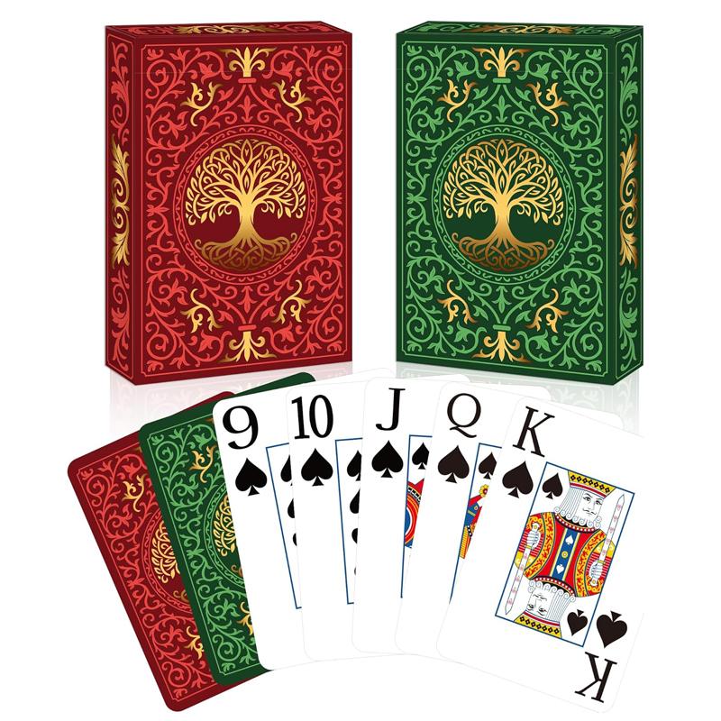 2 упаковки игральных карт | Игральные карты с крупным шрифтом | Легко тасовать, Премиальные покерные карты для карточных игр, Семейный вечер игр, Настольная M