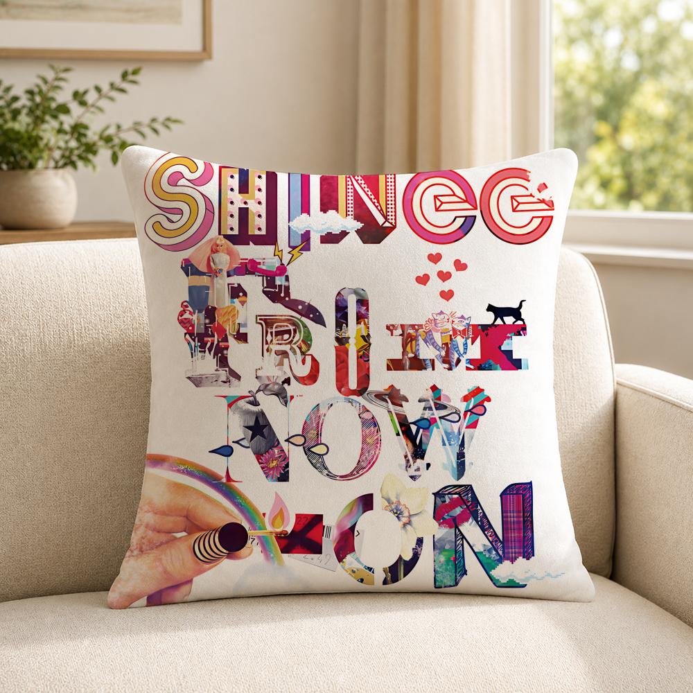 Kpop SSHINee Cushion Cover Soft Short Plush SkinFriendly Cushion Case for MultiScene Use