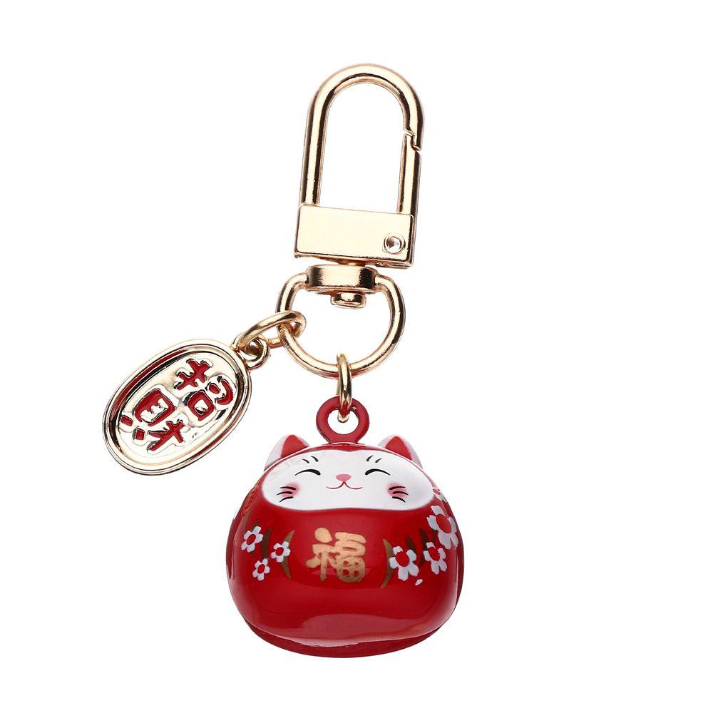 Girls Woman Japanese Bag Charm Cute Lucky Cat Keychains Pendant Keyring Key Chains Cartoon Keychain