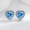 2026 Inlaid Zircon Peach Heart Earrings Women's Small Love Earrings for Your Heart, Women's Cute Heart Earrings