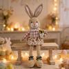 Cute Soft Bunny Plush Rustic Style Easter Decoration Items Easter Bunny Decor  Table Centerpiece