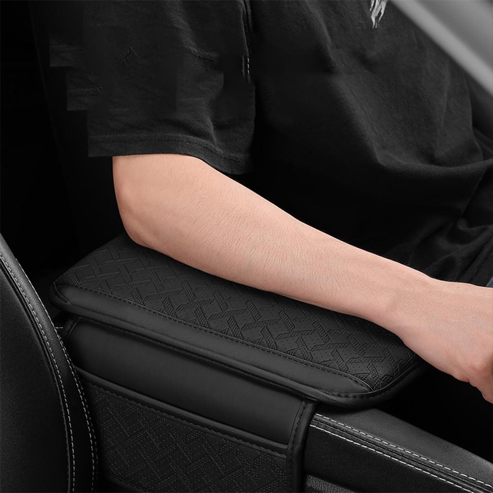 Car Center Console Cover Memory Foam Leather Armrest Cover Cushion With Side Storage Bag Arm Rest Protector Pad Interior Parts