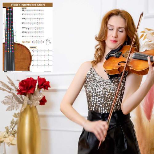 Viola Fingering Chart with Color-Coded Notes, Viola Scales Techniques Suitable for All Levels, Made In the USA